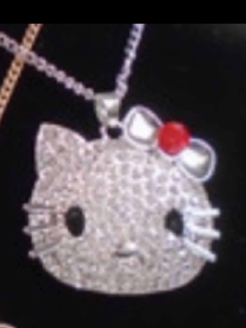 Kitty Cat Necklace Crystal Kitty Cat head SILVER Fashion Jewelry NEW